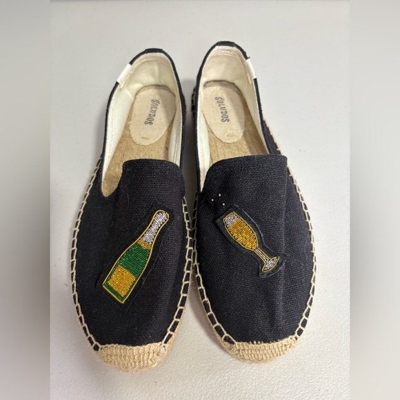Soludos Cheers Beaded Espadrilles | Black Smoking Slippers | Size 9 - Picture 3 of 13